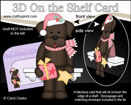3D on the Shelf Card Kit - Christmas Little Dog Chip