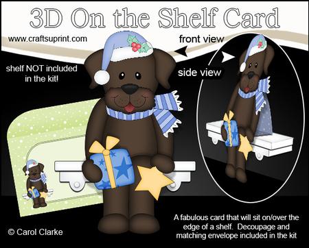 3D on the Shelf Card Kit - Christmas Little Dog Chip