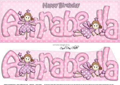 Large Dl Birthday Annabella Fairy Quick Card & 3D Decoupage