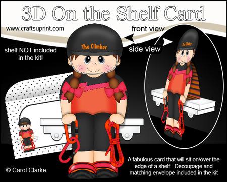 3D on the Shelf Card Kit - Little Rock Climber Sarah