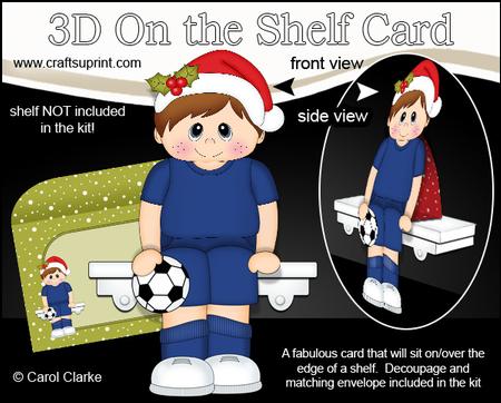 3D on the Shelf Card Kit - Little Christmas Footballer
