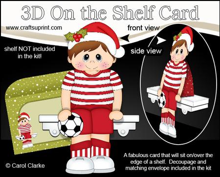 3D on the Shelf Card Kit - Little Christmas Footballer