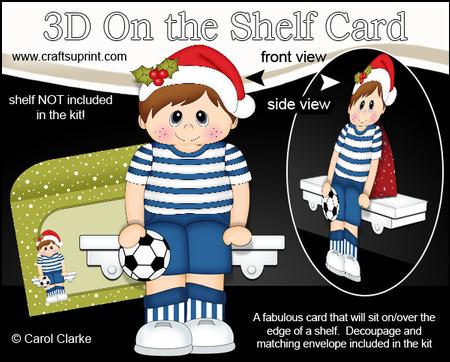 3D on the Shelf Card Kit - Little Christmas Footballer