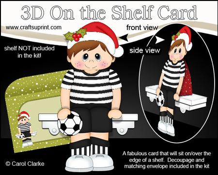3D on the Shelf Card Kit - Little Christmas Footballer