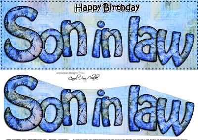Large Dl Birthday Son in Law Clocks 3D Decoupage