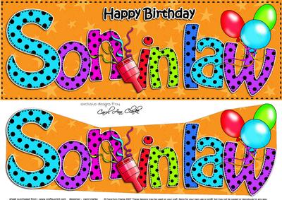 Large Dl Birthday Son in Law Celebrations 3D Decoupage