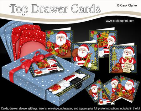 3D Christmas Santa Claus Top Drawer Cards Bumper Kit