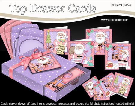 3D Christmas Santa Claus Top Drawer Cards Bumper Kit
