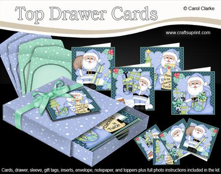 3D Christmas Santa Claus Top Drawer Cards Bumper Kit