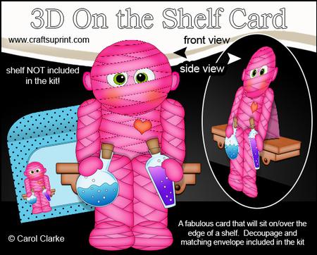 3D on the Shelf Card Kit - Little Halloween Mummy Zelda