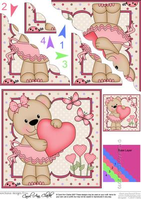 Livvy Bear's Heart Scallop Corner Side Stacker