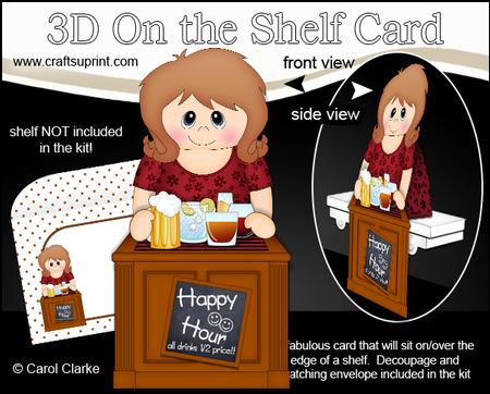 3D on the Shelf Card Kit - Little Barmaid Diane