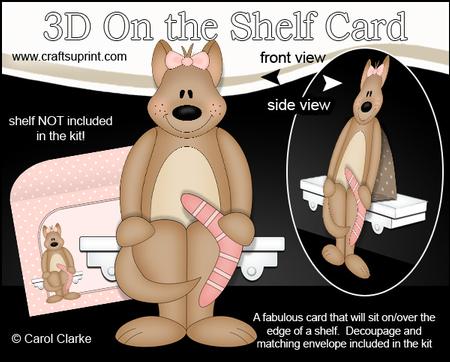 3D on the Shelf Card Kit - Little Kangaroo Roo