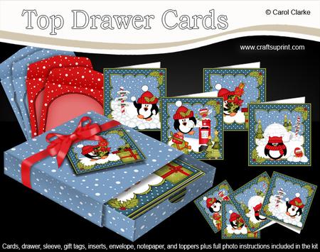 3D Christmas Pip Penguin Top Drawer Cards Bumper Kit