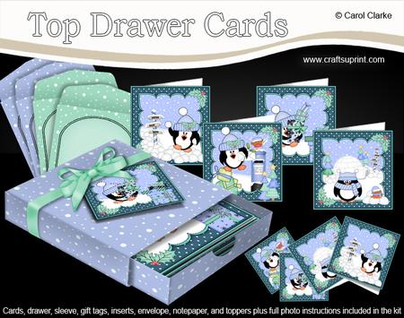 3D Christmas Pip Penguin Top Drawer Cards Bumper Kit