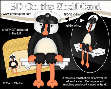 3D on the Shelf Card Kit - Little Puffin Pilchard