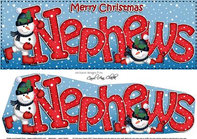 Large Dl Christmas Nephews Snowman 3D Decoupage