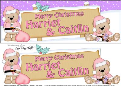 Large Dl Xmas Harriet & Caitlin Livvy Signpost 3D Decoupage