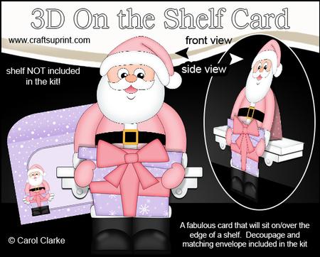 3D on the Shelf Card Kit - Little Christmas Santa Present