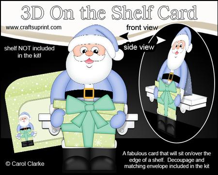 3D on the Shelf Card Kit - Little Christmas Santa Present