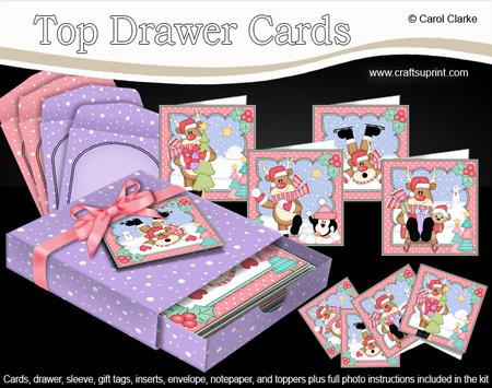 3D Christmas Rudolph Top Drawer Cards Bumper Kit