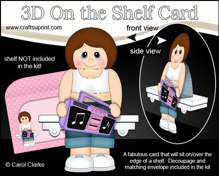 3D on the Shelf Card Kit - Little Fitness Zumba Lady Sofia