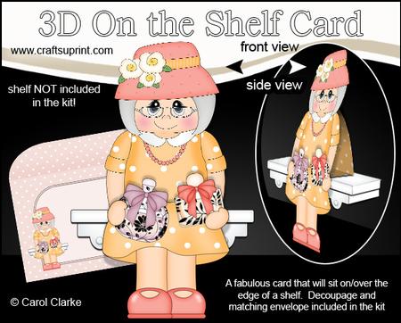 3D on the Shelf Card Kit - Gossip Galz - Perfumed Patti