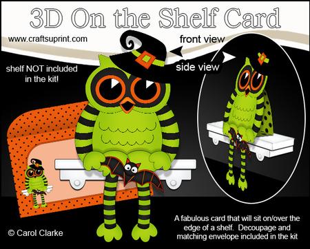 3D on the Shelf Card Kit - Little Halloween Owl Owlbert