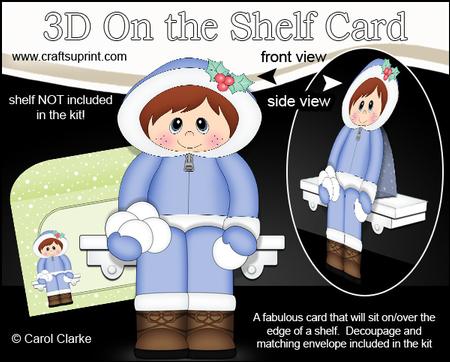 3D on the Shelf Card Kit - Little Christmas Eskimo Boy