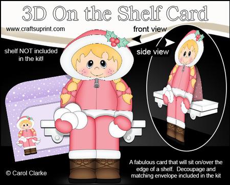 3D on the Shelf Card Kit - Little Christmas Eskimo Girl