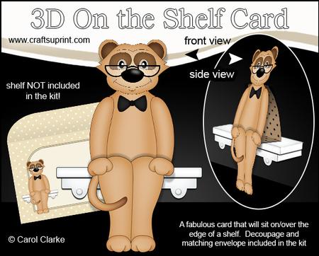 3D on the Shelf Card Kit - Little Meerkat Boris
