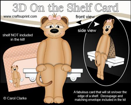3D on the Shelf Card Kit - Little Meerkat Olga