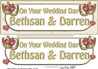 Large Dl Wedding Bethsan & Darren Card & 3D Decoupage