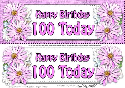 Large Dl 100th Birthday Daisies Floral 3D Decoupage