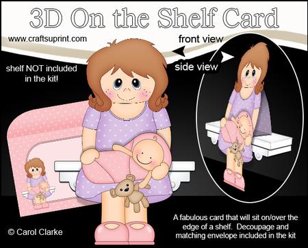 3D on the Shelf Card Kit - Amelia New Mummy of Baby Girl