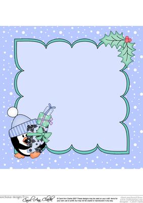 8 x 8 Christmas Pip Penguin's Presents Insert