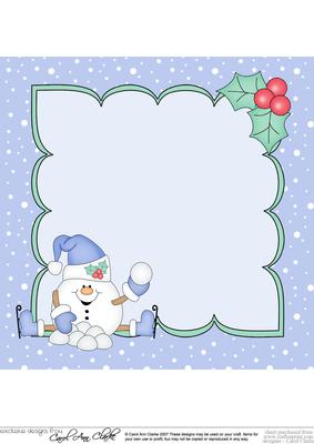 8 x 8 Christmas Skating Snowball Sam Insert