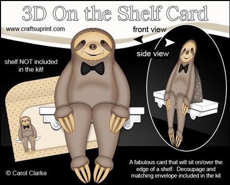 3D on the Shelf Card Kit - Little Sid Sloth