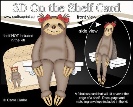 3D on the Shelf Card Kit - Little Sissy Sloth