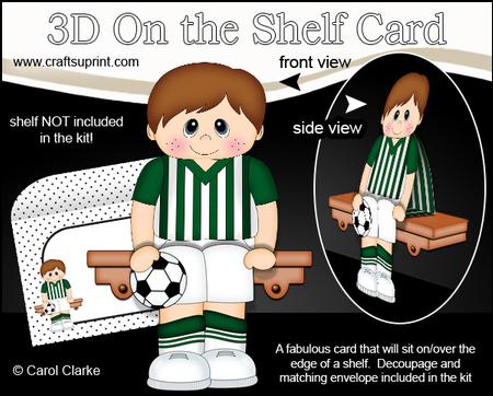 3D on the Shelf Card Kit - Little Footballer Reuben