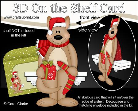 3D on the Shelf Card Kit - Little Christmas Kangaroo