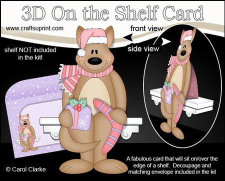 3D on the Shelf Card Kit - Little Christmas Kangaroo