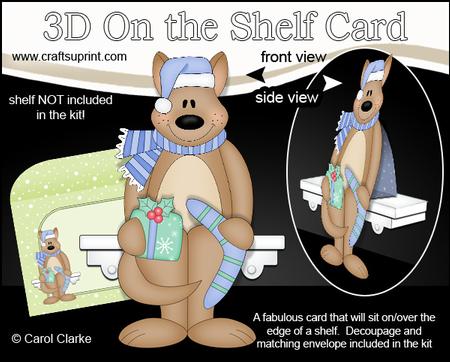 3D on the Shelf Card Kit - Little Christmas Kangaroo