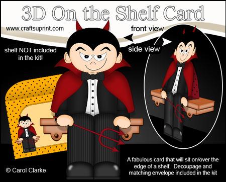 3D on the Shelf Card Kit - Little Halloween Devil Lucifer