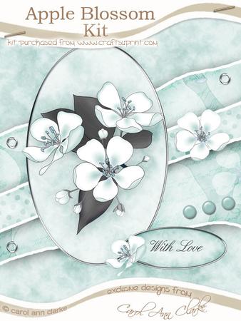Apple Blossom Kit in Soft Teal with 3D Decoupage