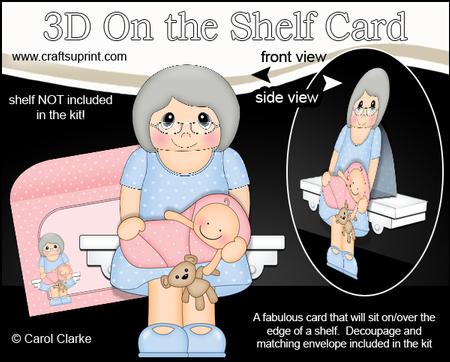 3D on the Shelf Card Kit - June New Grandma of Baby Girl