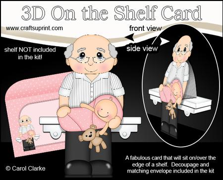 3D on the Shelf Card Kit - Edgar New Grandad of Baby Girl