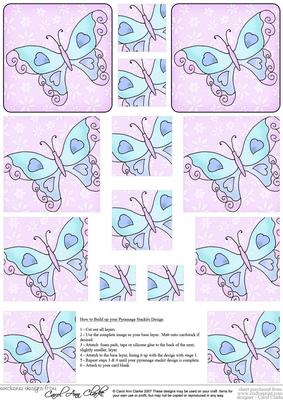 Fluttery Butterfly Pyramage Sheet