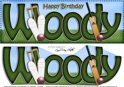 Large Dl Birthday Woody Cricket 3D Decoupage