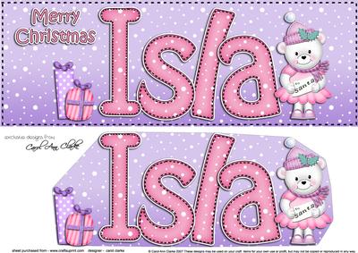 Large Dl Christmas Isla Teddy Tess 3D Decoupage